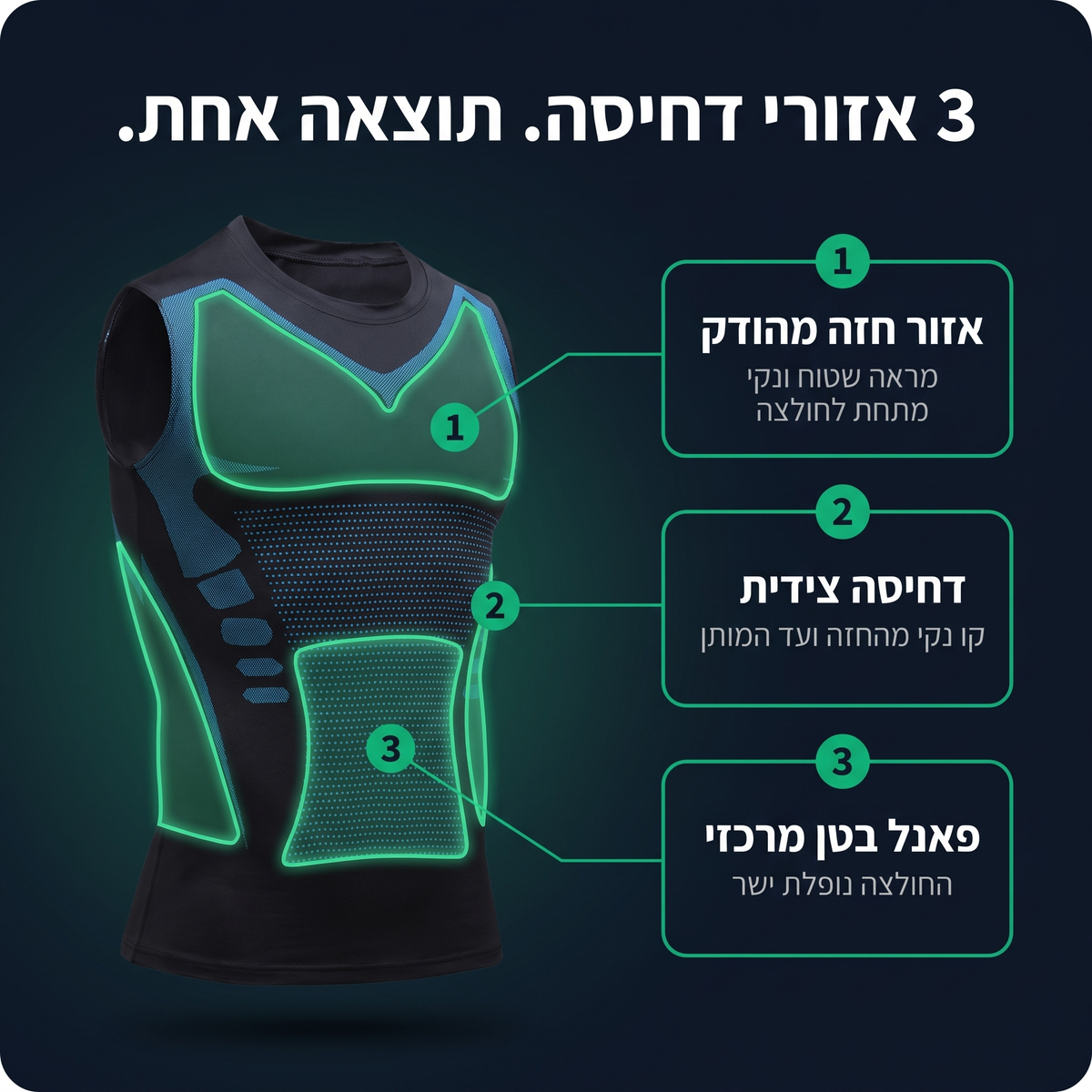 PowerShape™ — הגופייה המחטבת למראה רזה יותר מתחת לבגדים